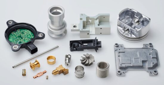 An array of metal parts which could be tested for cleanliness with the SITA CleanoSpector